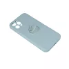 Samsung Galaxy A13 4G gyűrűs hátlap tok, szilikon tok, velúr belső, zöld, SM-A135, Finger Grip