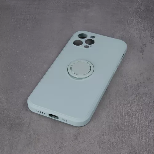 Samsung Galaxy A13 4G gyűrűs hátlap tok, szilikon tok, velúr belső, zöld, SM-A135, Finger Grip