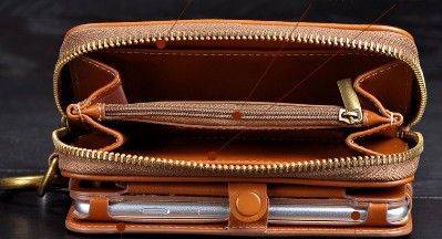 Remax fekete bőr pénztárca tok iPhone 6 6S Plus (5,5")