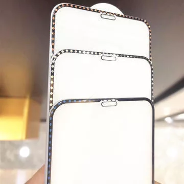 iPhone 7 / 8 / SE 2020 / SE 2022 (4,7") előlapi üvegfólia, 3D, fekete-arany, Diamond
