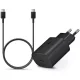Samsung hálózati gyors töltőfej Type-C csatlakozóval + Type-C - Type-C adatkábel, gyári, 25W / 3A, fekete, EP-TA800EBE / EP-DA905BBE (CSOMAGOLÁS NÉLKÜLI)