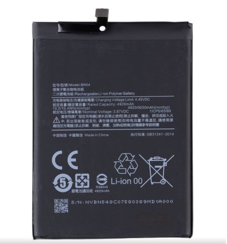 Xiaomi Redmi 9 / Redmi Note 9 5G / Redmi 10X akkumulátor, 5020mAh, BN54