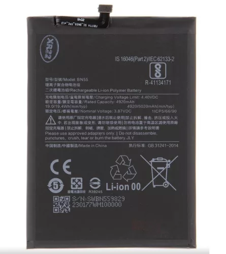 Xiaomi Redmi Note 9s akkumulátor, 5020mAh, BN55