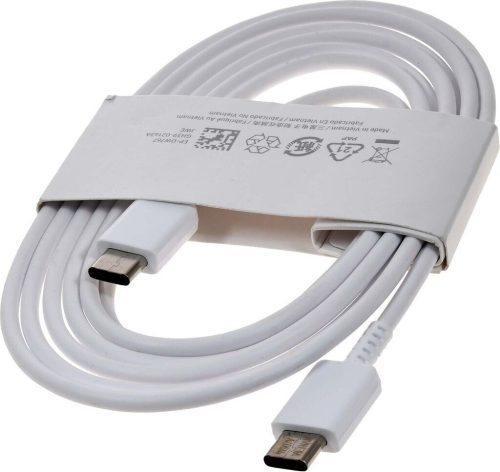 Samsung Type-C - Type-C gyorstöltő adatkábel, gyári, fehér, 1.8M, 3A, EP-DW767JWE (CSOMAGOLÁS NÉLKÜLI)