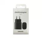 Samsung hálózati Type-C gyors töltőfej, 3A / 25W, fekete, gyári, EP-TA800NBE (CSOMAGOLÁS SÉRÜLT)