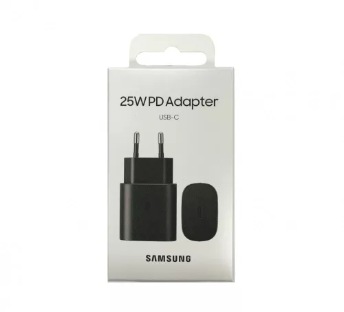 Samsung hálózati Type-C gyors töltőfej, 3A / 25W, fekete, gyári, EP-TA800NBE (CSOMAGOLÁS SÉRÜLT)
