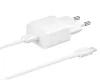 Samsung hálózati gyors töltőfej Type-C csatlakozóval + Type-C - Type-C adatkábel, gyári, 15W / 3A, fehér, EP-T1510EWE / EP-DA705BWE (CSOMAGOLÁS NÉLKÜLI)