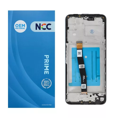 Samsung Galaxy A22 5G LCD + érintőpanel kerettel, fekete, SM-A226