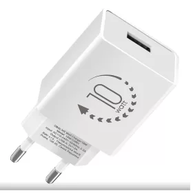  Hálózati gyors töltőfej, 1x USB, 2A / 10W, fehér, OBAL:ME 10W1UWH