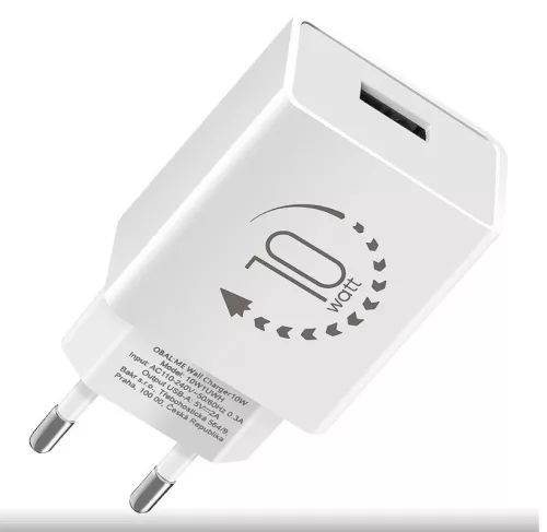 Hálózati gyors töltőfej, 1x USB, 2A / 10W, fehér, OBAL:ME 10W1UWH