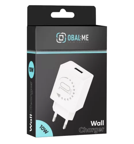 Hálózati gyors töltőfej, 1x USB, 2A / 10W, fehér, OBAL:ME 10W1UWH