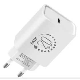   Univerzális hálózati gyors töltőfej, Type-C csatlakozóval, fehér, 3A / 20W, OBAL:ME 20W1CBL