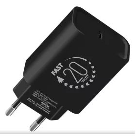   Univerzális hálózati gyors töltőfej, Type-C csatlakozóval, fekete, 3A / 20W, OBAL:ME 20W1CBL