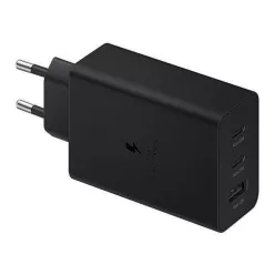   Samsung hálózati gyors töltőfej, 2xType-C / 1xUSB, 65W, fekete, EP-T6530NBEGEU (sérült a csomagolása)