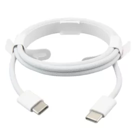   Apple Type-C - Type-C adatkábel, 60W, gyári, szövettel bevont, 1M, fehér, MW493, (CSOMAGOLÁS NÉLKÜLI)