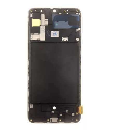 Samsung Galaxy A70 LCD + érintőpanel kerettel, OLED, fekete, SM-A705