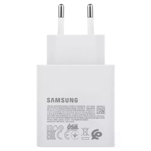 Samsung hálózati Type-C gyors töltőfej, 3A / 65W, fehér, EP-TA865 (csomagolás nélküli)