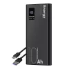 Power Bank, 2xUSB / 1xType-C / 1x micro USB + Type-C kábel, 10000 mAh / 22.5W, fekete, LCD kijelző, OBAL:ME EnergyPulse