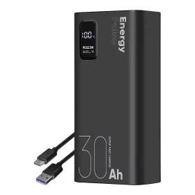   Power Bank, 4xUSB / 1xType-C / 1x micro USB + Type-C kábel, 30000 mAh / 22.5W, fekete, LCD kijelző, OBAL:ME EnergyPulse