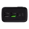 Power Bank, 4xUSB / 1xType-C / 1x micro USB + Type-C kábel, 30000 mAh / 22.5W, fekete, LCD kijelző, OBAL:ME EnergyPulse