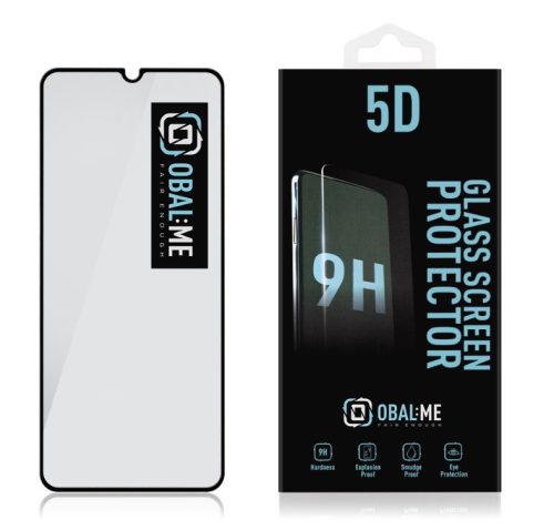 Xiaomi Redmi A3 előlapi üvegfólia, edzett, fekete keret, 9H, 5D Full Glue, OBAL:ME 