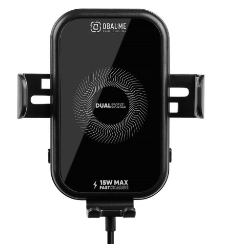 Szellőzőre helyezhető autós tartó, wireless töltés, 15W, fekete, OBAL:ME GravCharger (OMWGCH01)