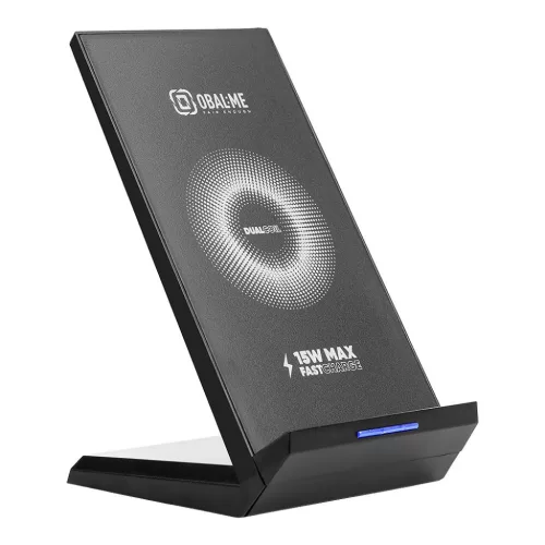 Wireless vezeték nélküli töltő állvány, 15W, fekete, OBAL:ME StandCharger