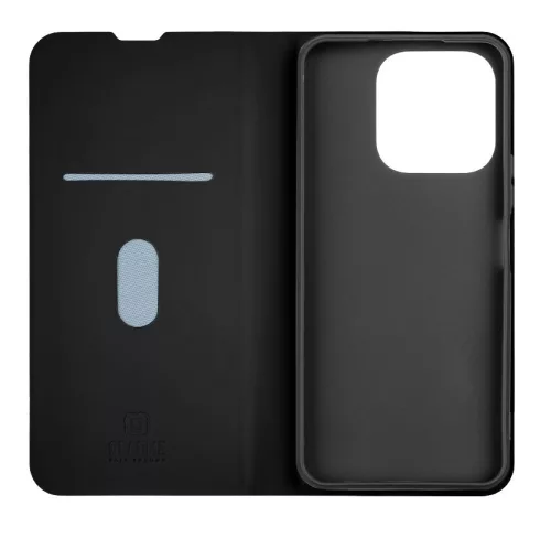 Honor X6b telefon tok, könyvtok, PU bőr, mágnesesen záródó, fekete, OBAL:ME Smooth Touch