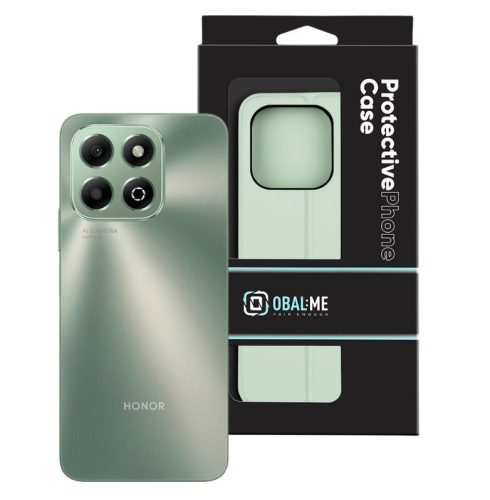 Honor X6b telefon tok, könyvtok, PU bőr, mágnesesen záródó, mentazöld, OBAL:ME Smooth Touch