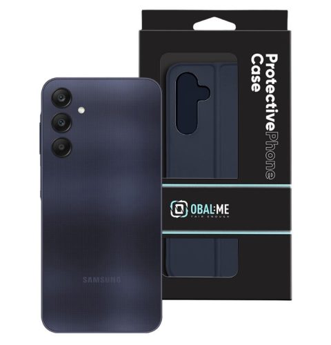 Samsung Galaxy A25 telefon tok, könyvtok, PU bőr, mágnesesen záródó, kék, SM-A256, OBAL:ME Smooth Touch