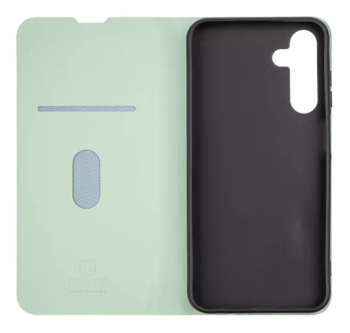 Samsung Galaxy A25 telefon tok, könyvtok, PU bőr, mágnesesen záródó, mentazöld, SM-A256, OBAL:ME Smooth Touch