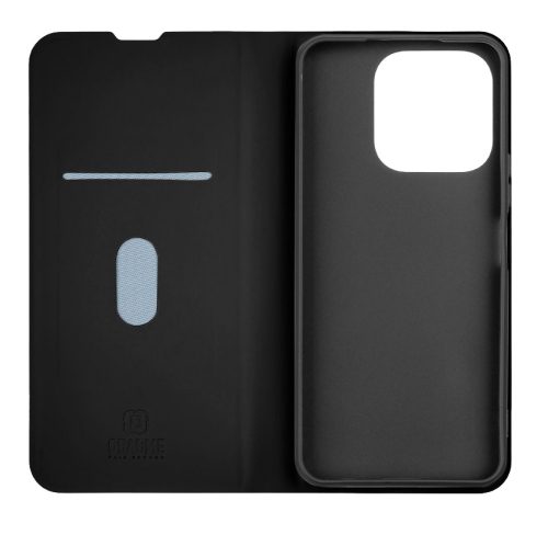 Xiaomi Redmi 14C telefon tok, könyvtok, PU bőr, mágnesesen záródó, fekete, OBAL:ME Smooth Touch