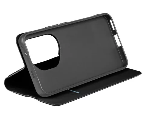 Xiaomi Redmi 14C telefon tok, könyvtok, PU bőr, mágnesesen záródó, fekete, OBAL:ME Smooth Touch