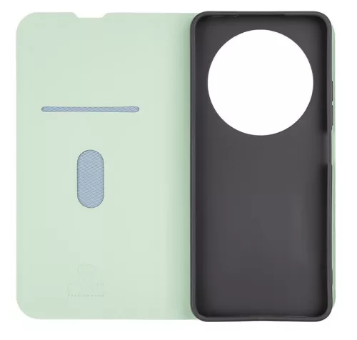 Xiaomi Redmi 14C telefon tok, könyvtok, PU bőr, mágnesesen záródó, mentazöld, OBAL:ME Smooth Touch
