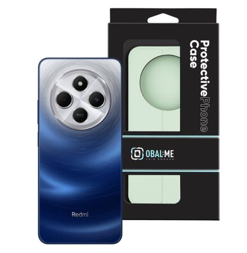 Xiaomi Redmi 14C telefon tok, könyvtok, PU bőr, mágnesesen záródó, mentazöld, OBAL:ME Smooth Touch