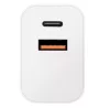 Hálózati gyors töltőfej, 1x USB / 1x Type-C, 3A / 20W, fehér, OBAL:ME OM20WCA