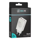 Hálózati gyors töltőfej, 2xType-C / 1xUSB, 65W, GaN, fehér, OBAL:ME OM65W2CA