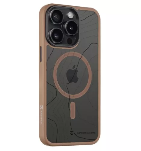 iPhone 16 Pro Max (6.7") hátlap tok, TPU/PC, magsafe, barna, Tactical Magforce Sika 