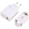 Xiaomi hálózati töltőfej 1xUSB + Type-C adatkábel, 3A/33W, gyári, fehér, MDY-16-EF (CSOMAGOLÁS NÉLKÜLI)
