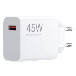   Xiaomi hálózati töltőfej 1xUSB, 3A / 45W, gyári, fehér, MDY-17-EF (CSOMAGOLÁS NÉLKÜLI)