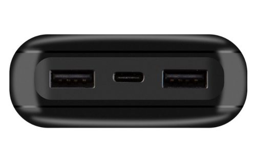 Power Bank, 2xUSB / 1xType-C / 1x micro USB, 20000 mAh / 74W / 2.1A, fekete, OBAL:ME PowerNest