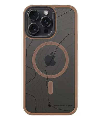 iPhone 15 Pro Max (6.7") hátlap tok, TPU/PC, magsafe, barna, Tactical Magforce Sika 