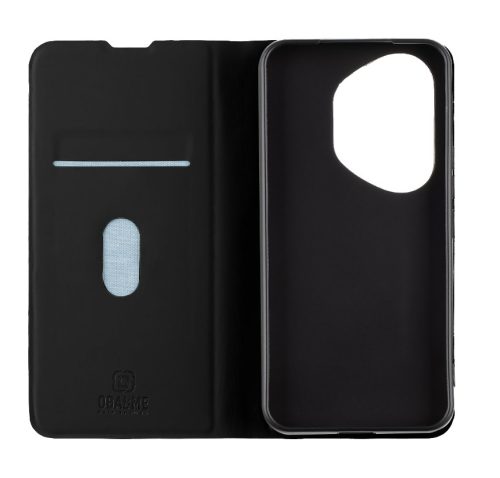 Honor 400 Pro telefon tok, könyvtok, PU bőr, mágnesesen záródó, fekete, OBAL:ME Smooth Touch