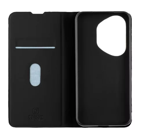 Honor 400 Pro telefon tok, könyvtok, PU bőr, mágnesesen záródó, fekete, OBAL:ME Smooth Touch