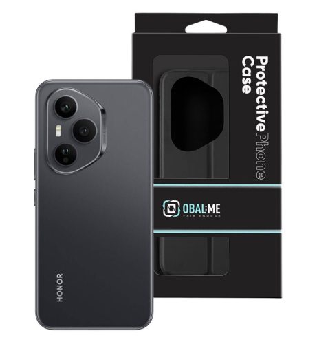 Honor 400 Pro telefon tok, könyvtok, PU bőr, mágnesesen záródó, fekete, OBAL:ME Smooth Touch