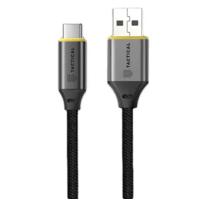   Type-C adatkábel, 1M, 2A / 18W, fekete, nejlon fonat, Tactical Fast Rope Aramid 2.0