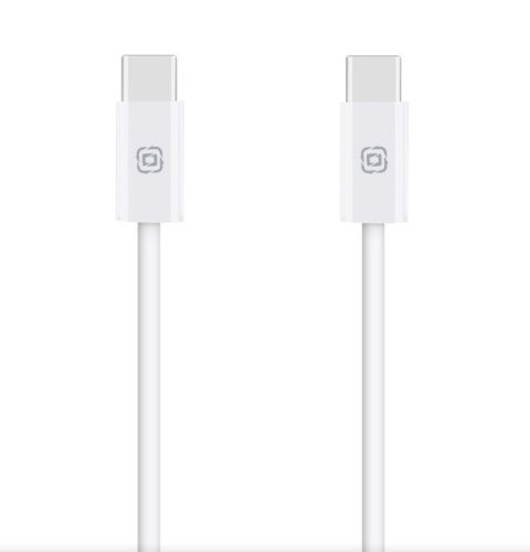 Type-C - Type-C adatkábel, fehér, 60W, 1M, OBAL:ME LongRun