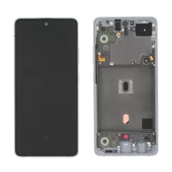   Samsung Galaxy A51 5G LCD + érintőpanel kerettel, fehér (Crush white), gyári, SM-A516