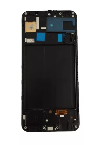 Samsung Galaxy A50 LCD + érintőpanel kerettel, OLED, fekete, SM-A505