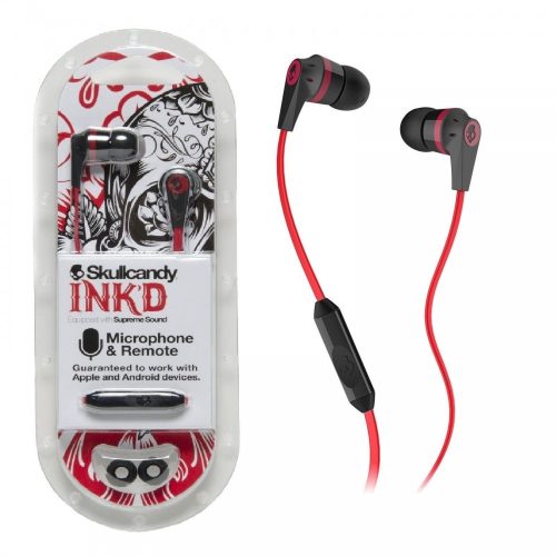 Skullcandy S2IKDY-010 fekete-piros sztereo headset fülhallgató 3.5mm jack csatlakozóval